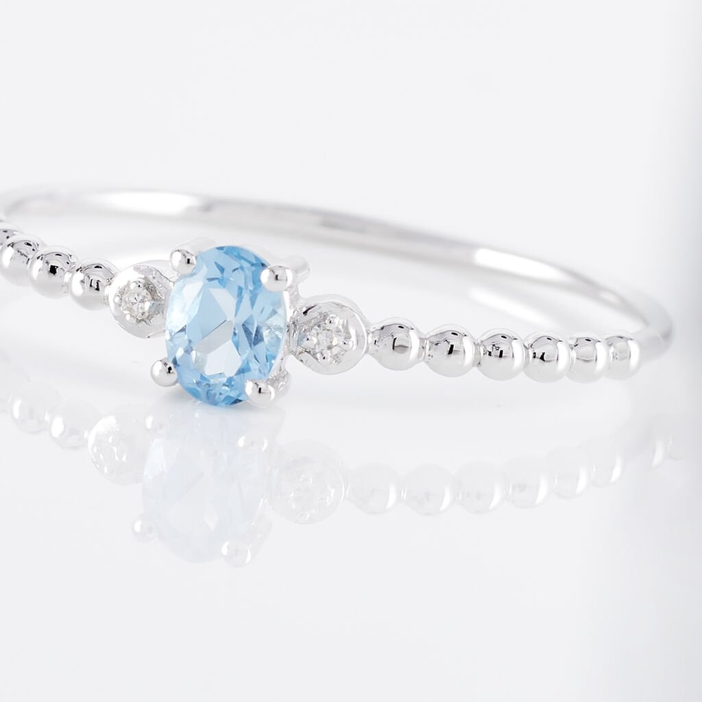 Bague Noria Or Blanc Topaze Et Oxyde De Zirconium