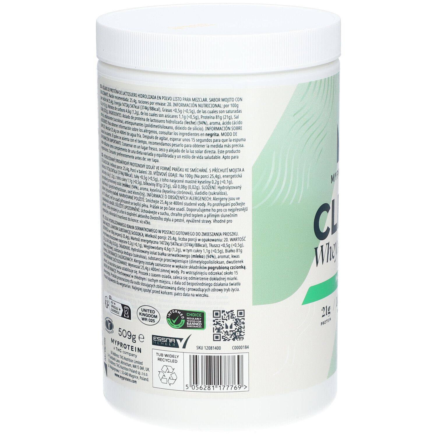 MyProtein Clea Whey Isolate Mojito