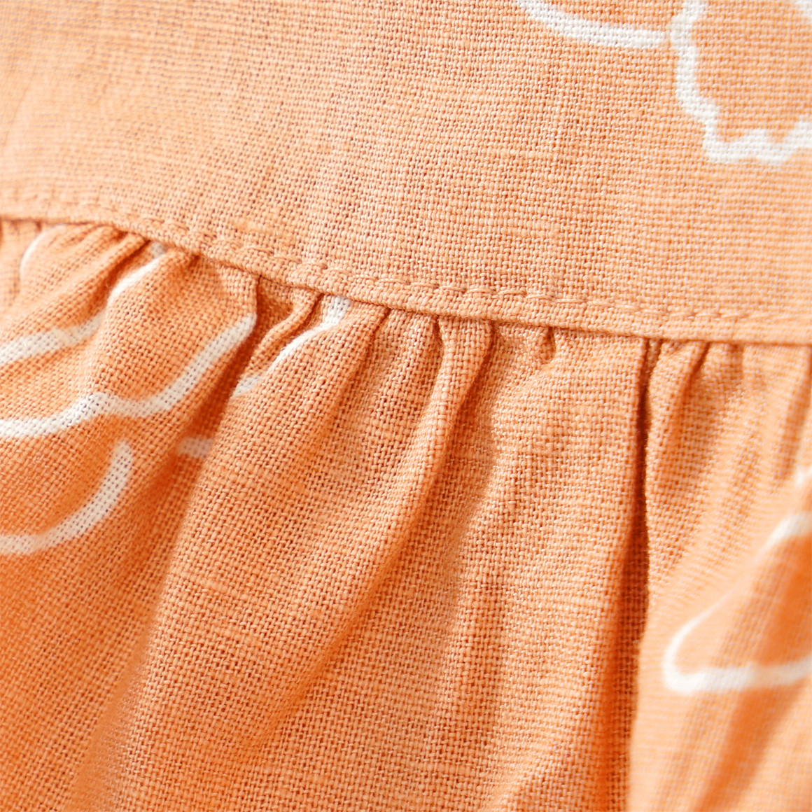 Topolino Pure Collection Mädchen Leinen-Top mit Blumen allover orange