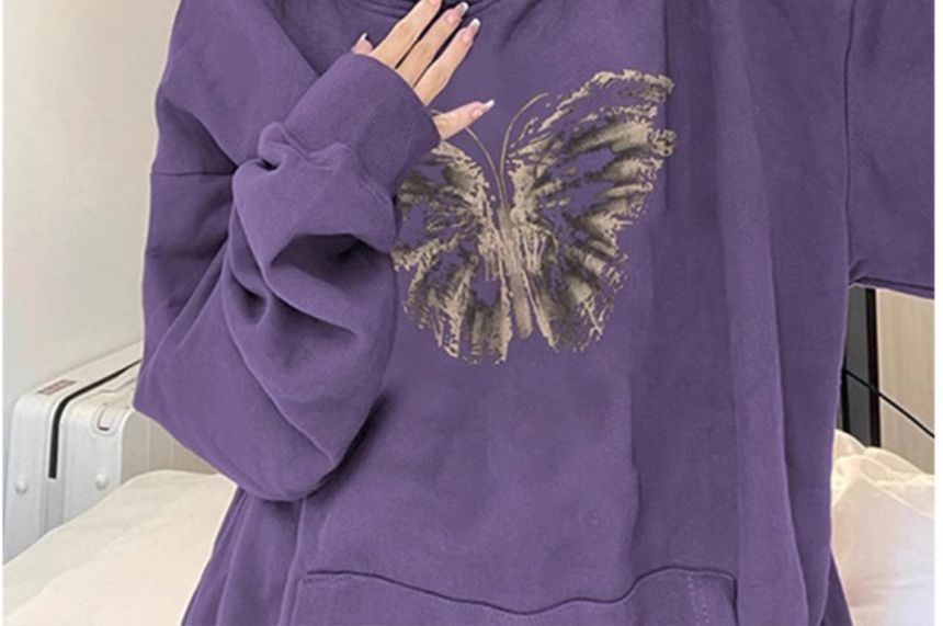 Iduna - Losse hoodie met vlinderprint