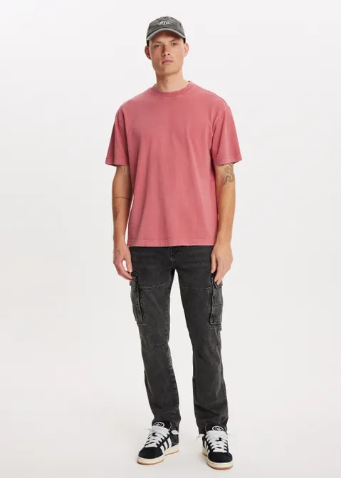 Oversized t-shirt washed rood (KRL.D)