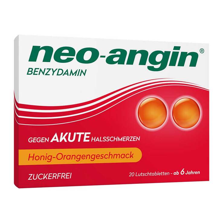 neo-angin Benzydamin gegen akute Hasschmerzen Honig Orange, 20 St