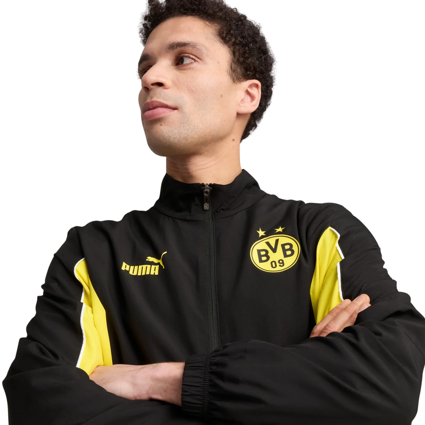 PUMA Borussia Dortmund FtblArchive Trainingspak Full-Zip 2024-2025 Zwart Geel