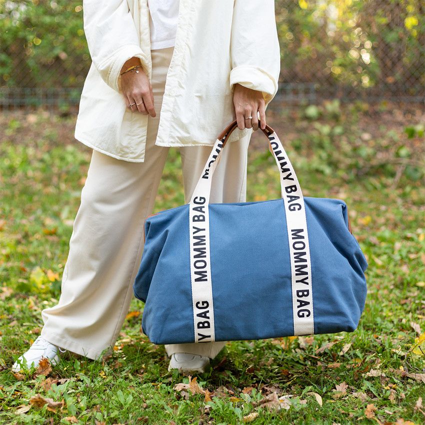 Sac à langer Mommy bag signature - Indigo - Ecru
