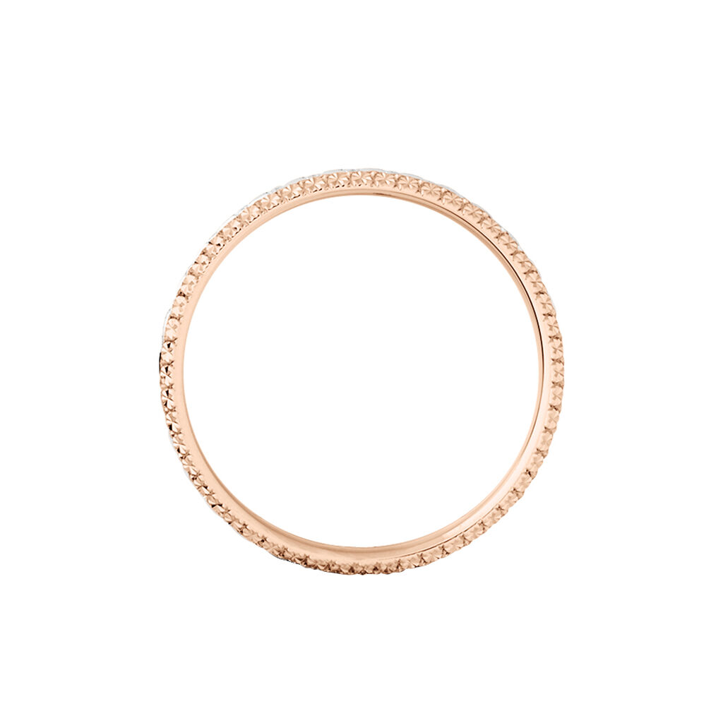 Alliance Multi Facettes Diamantee Demi Jonc Classique Or Bicolore