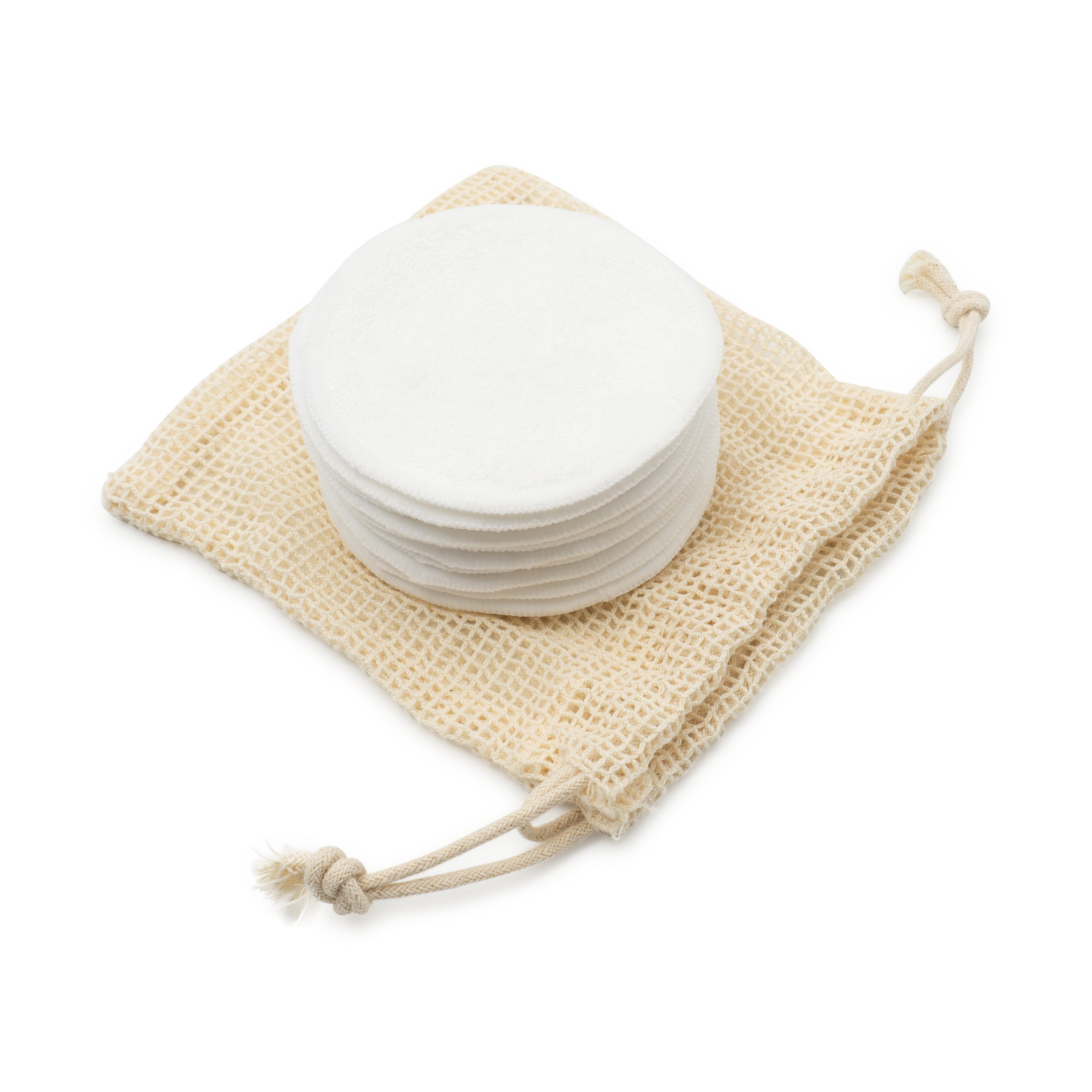 (12er Set) Wiederverwendbare Umweltfreundliche Wattepads Waschbare Abschmink Pads aus Bambus