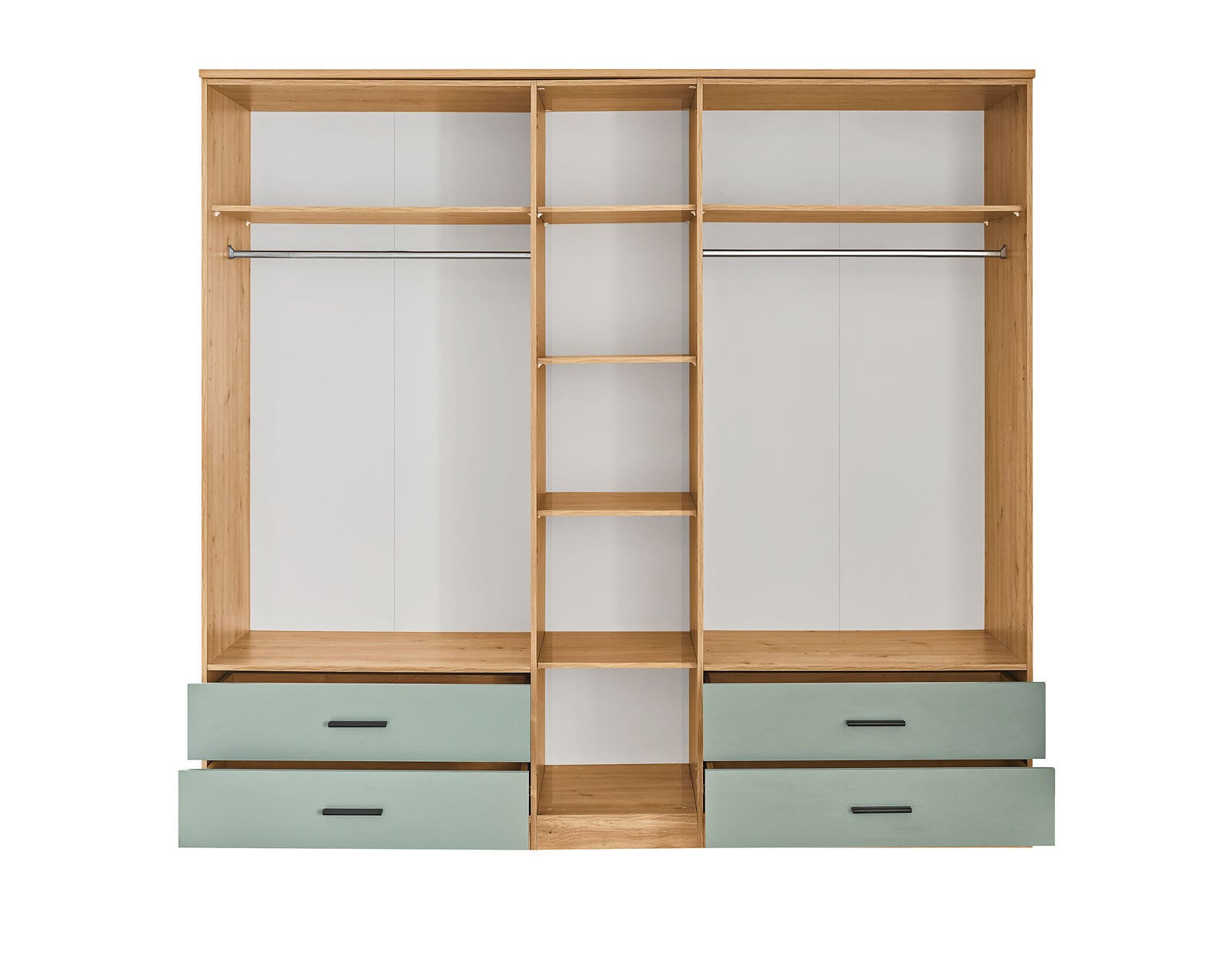 Drehtürenschrank Savina 225 x 210 cm braun/ grün