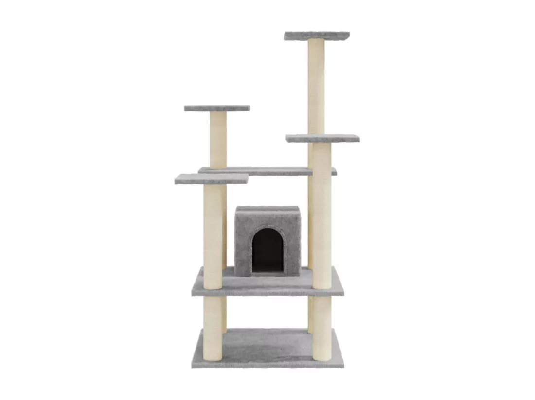 Arbre à chat avec griffoirs en sisal Gris clair 110 cm