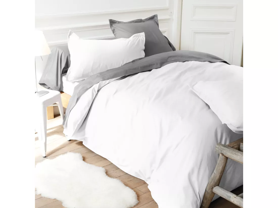 Housse de couette uni 300x240 cm coton ALTO Blanc