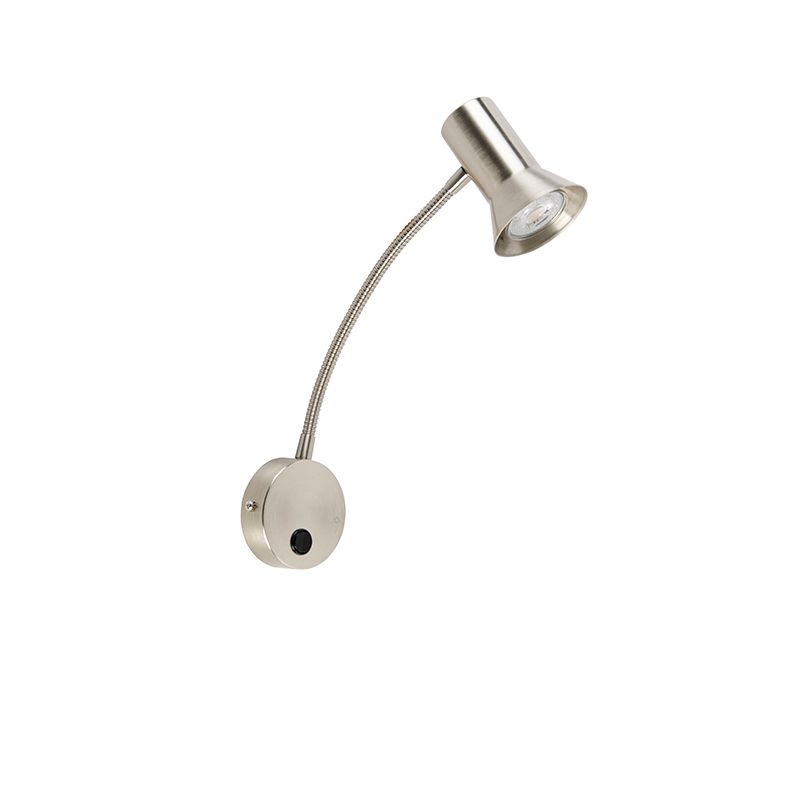 Wandlamp staal met flexarm - Karin flex