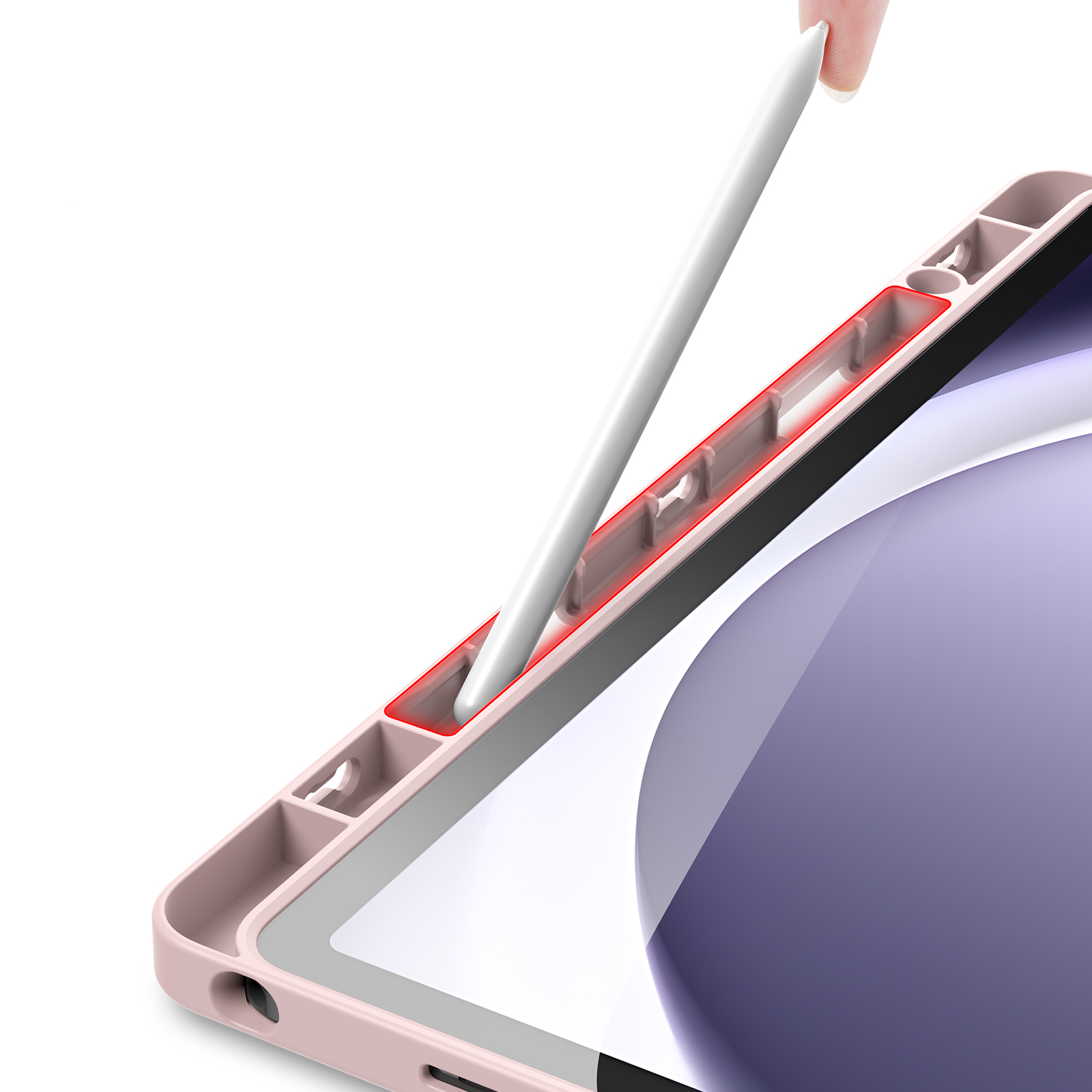 Samsung Galaxy Tab A11  Plus / A9  Plus 2in1 Abnehmbare Hybrid TPU Bumper Leder Tasche Smart Cover Schutzhülle - Rosa