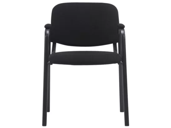 Lot de 4 Chaise de conférence - Tissu & Métal noir mat - Noir - Ken Pro