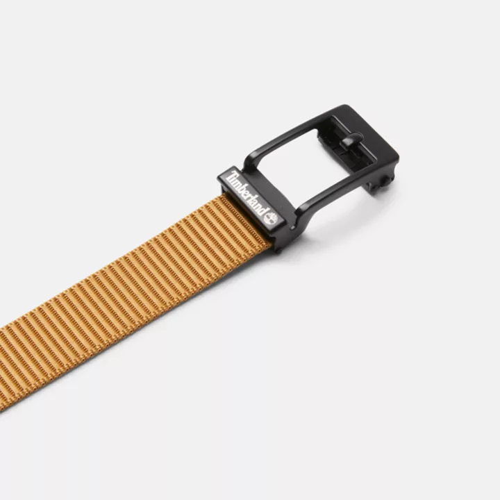 Ceinture tressée de 35 mm/1,4 pouce à boucle automatique pour homme en jaune foncé