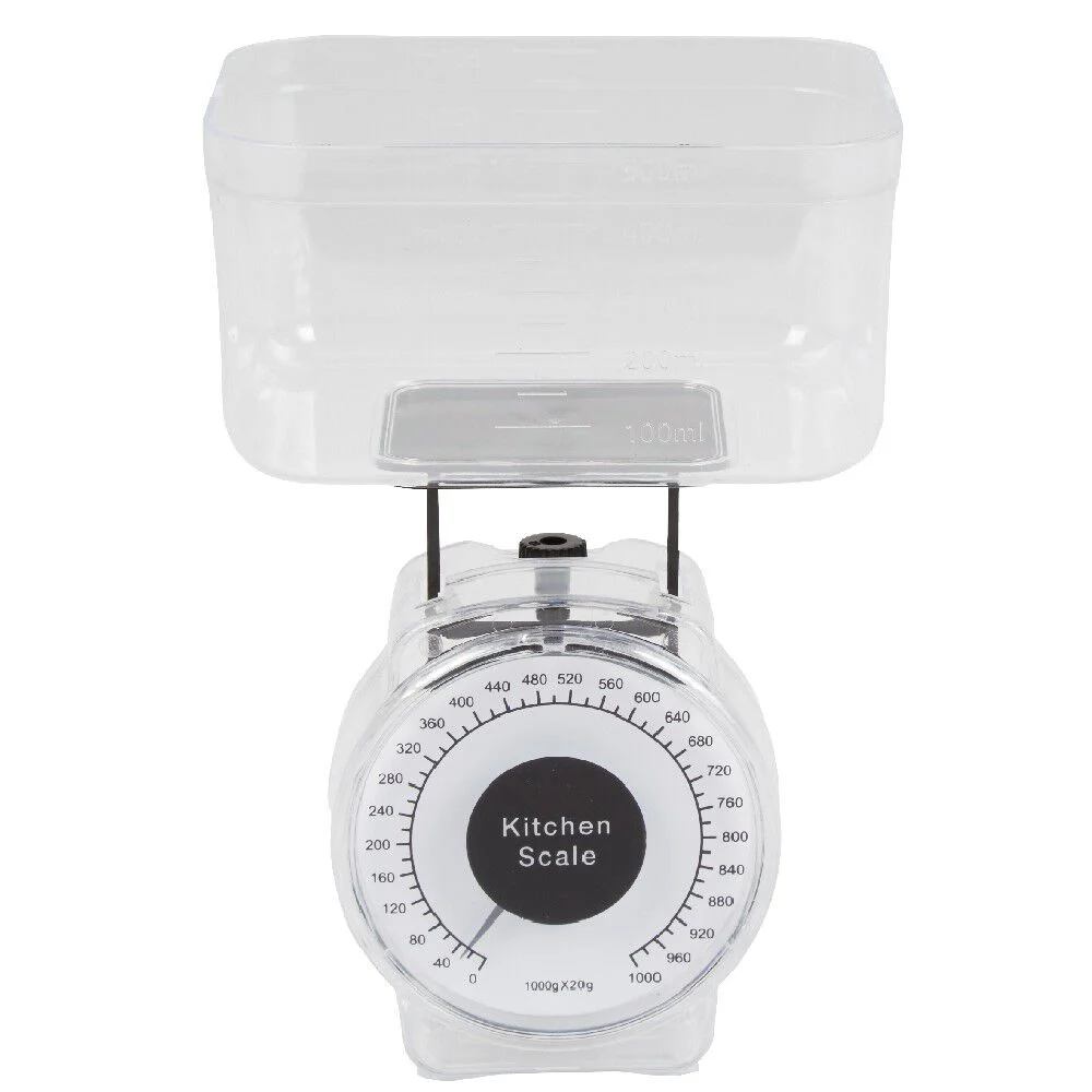 Balance de cuisine mécanique 1 kg noir transparent
