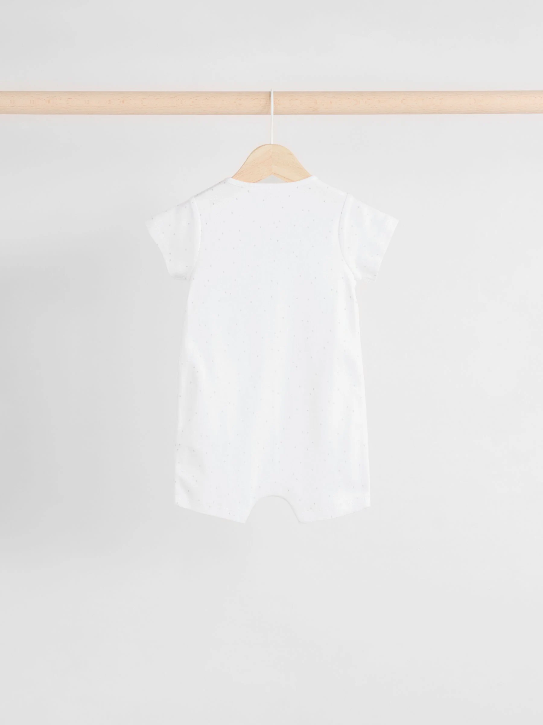 Wit met safariprint - Embroidered 3 Pack Baby Rompers