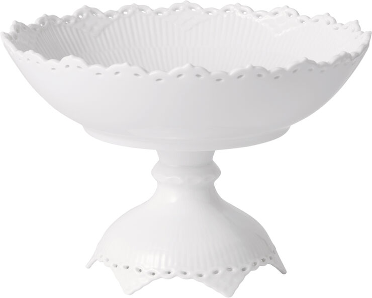 Royal Copenhagen Hvid Helblonde skål på fod 17,5 cm Hvid