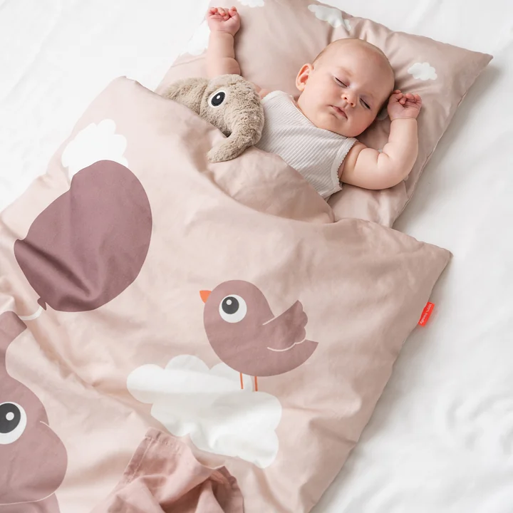 Done by Deer - Kinderbettwäsche Baby, 70 x 100 cm, Dreamy Dots, weiss