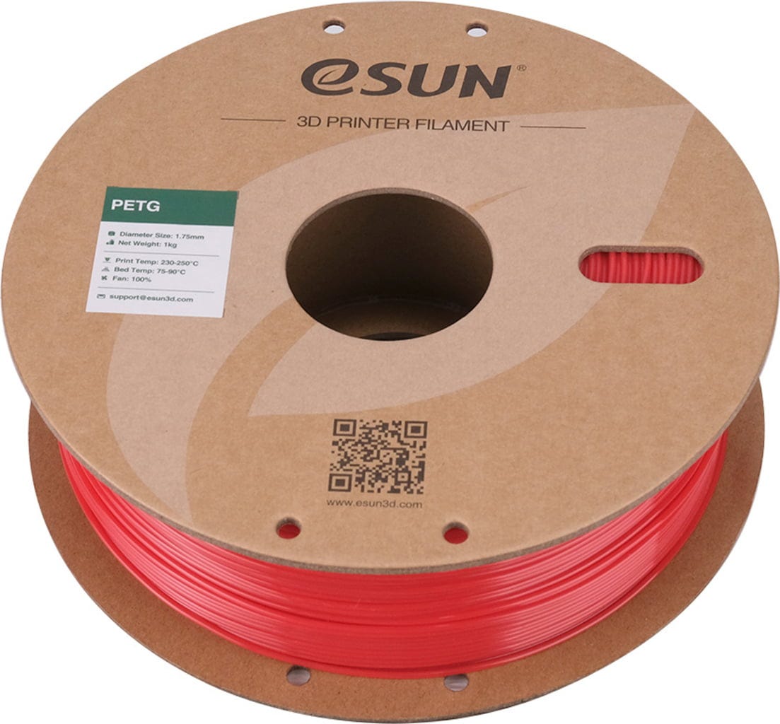 eSUN  PETG Red, 1,75 mm / 1000 g    Lichtdurchlässiges Filament mit ausgezeichneter Schlagfestigkeit