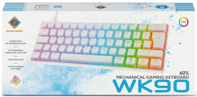 Deltaco WK90 gaming-tastatur (hvid)