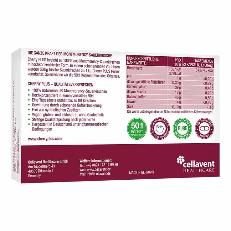 Cherryplus Montmorency Sauerkirschkapseln, 60 St