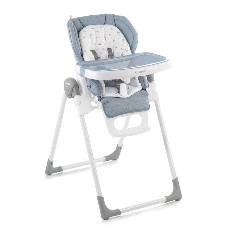 Chaise haute réglable MILA LAZULI BLUE - Ecru