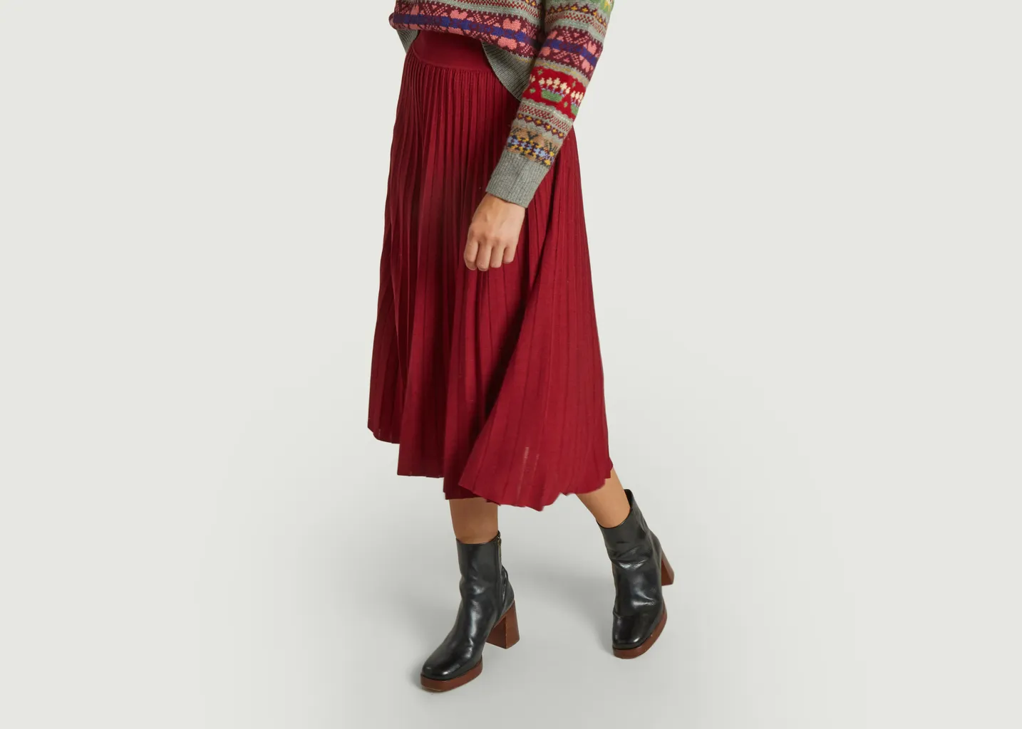 Jupe midi en coton plissé Polo Ralph Lauren