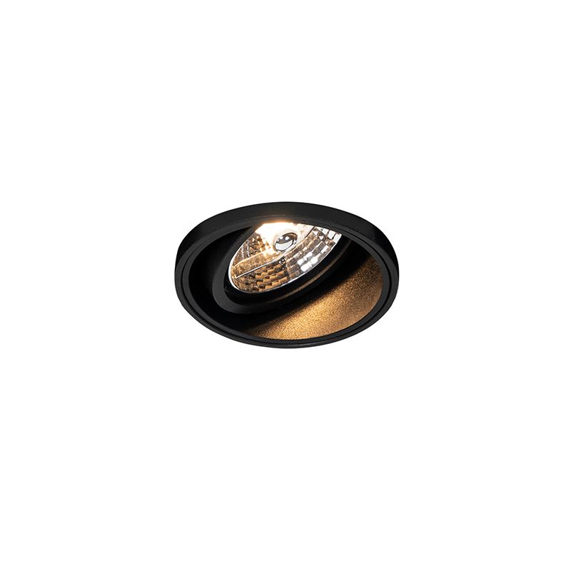 Moderne inbouwspot zwart trimless - Impact 70