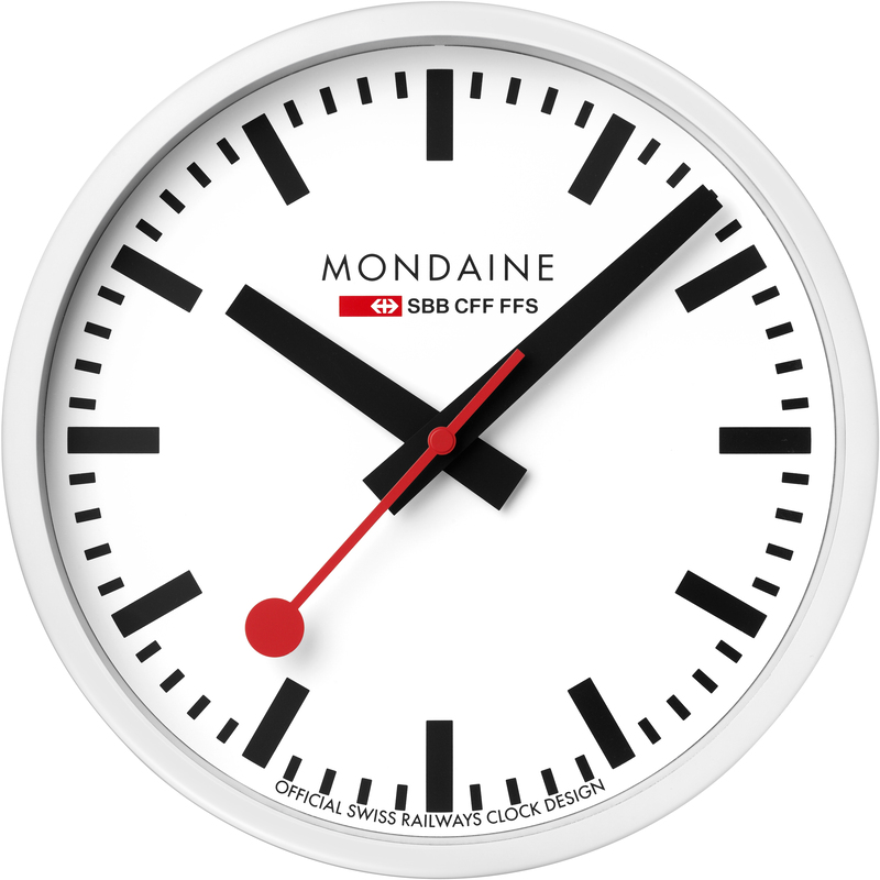Mondaine Wanduhr, Ø 25 cm, weiss