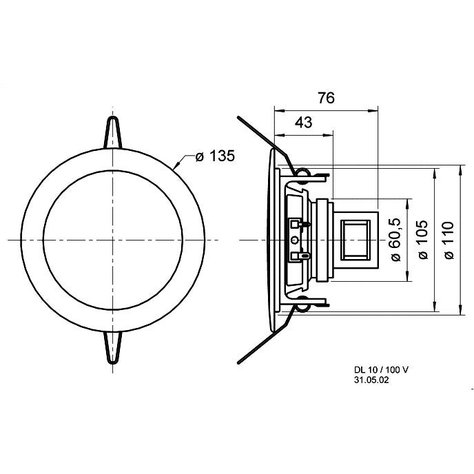 Visaton DL 10 (RAL 9010) 100V 4 inch plafondluidspreker