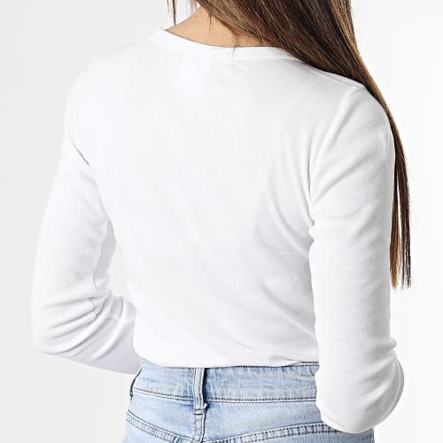 Tee Shirt Manches Longues Crop Femme 114892 Blanc