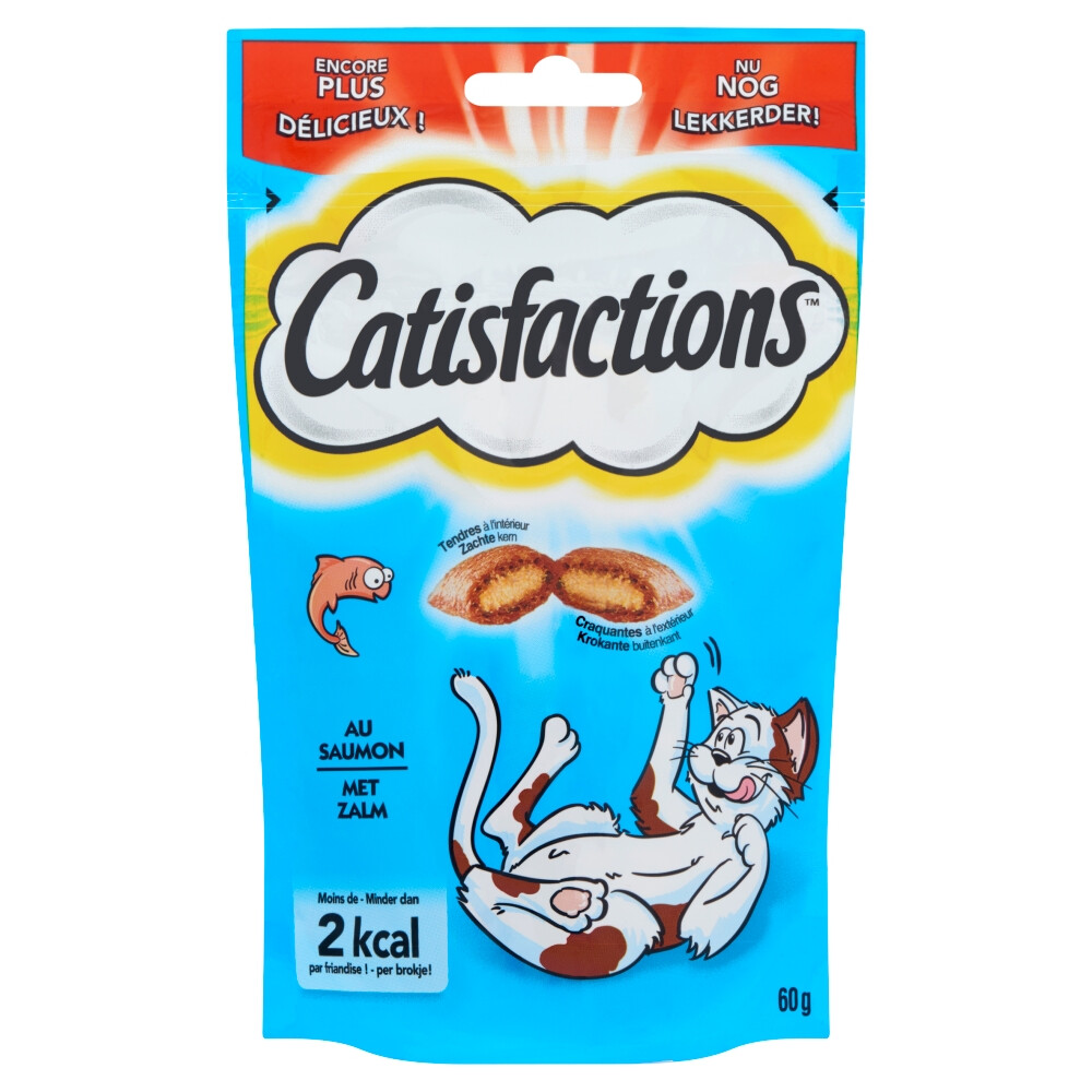 6x Catisfactions Kattensnoepjes Zalm 60 gr