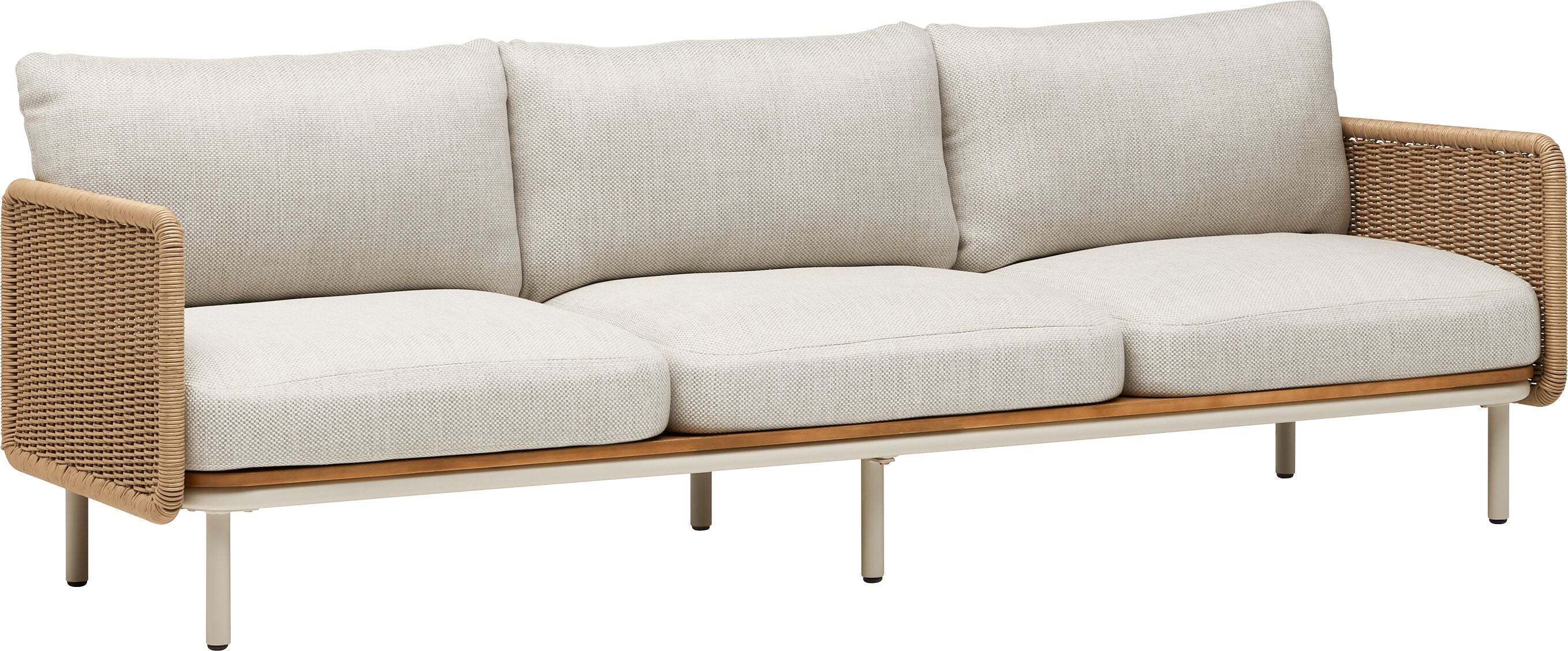 NIHOA 3er Sofa Arml. Kunststoffgefl. - Sand / B: 234.0 cm x T: 81.0 cm x H: 18.0 cm
