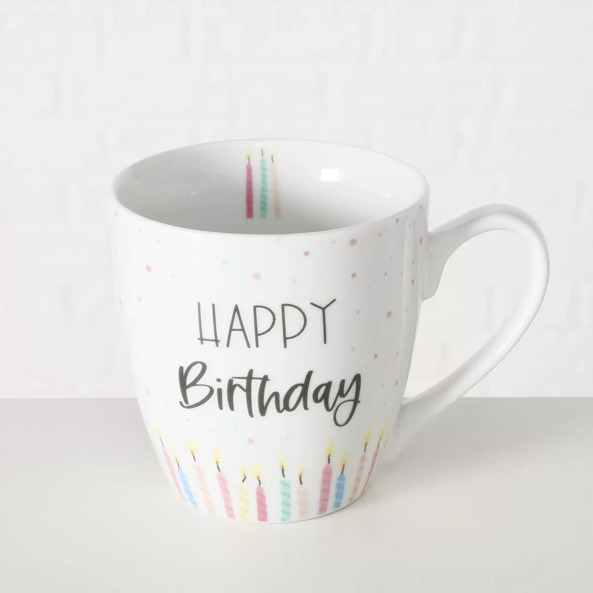 Jumbobecher Happy Birthday bunt,weiss
