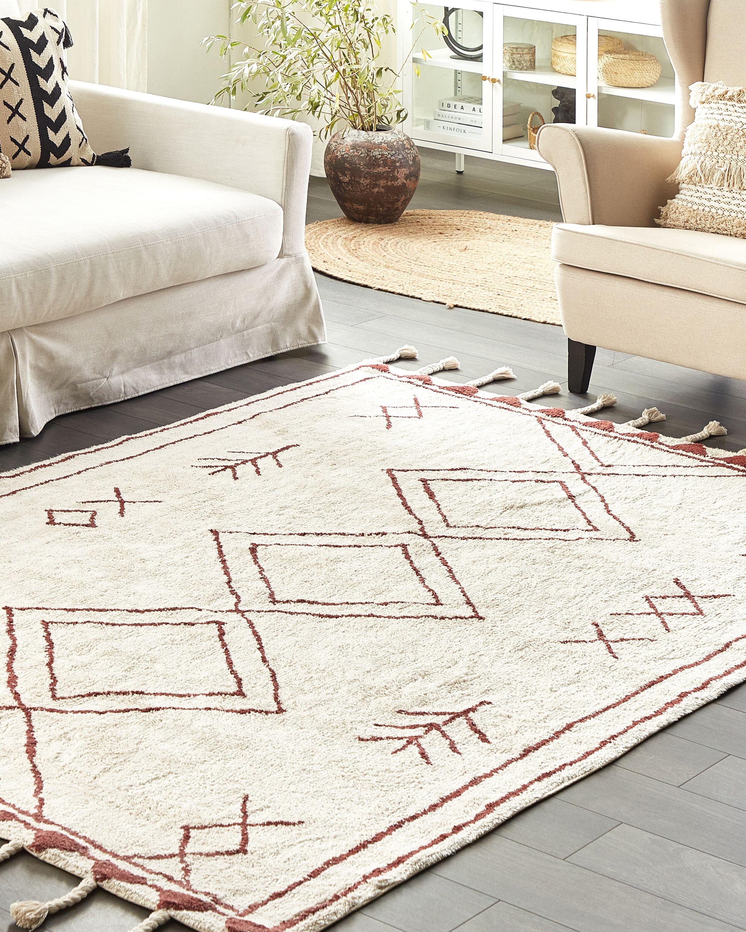 Vloerkleed KENITRA Gebroken wit 160 x 230 cm Katoen