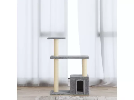 Arbre à chat avec griffoirs en sisal Gris clair 70 cm