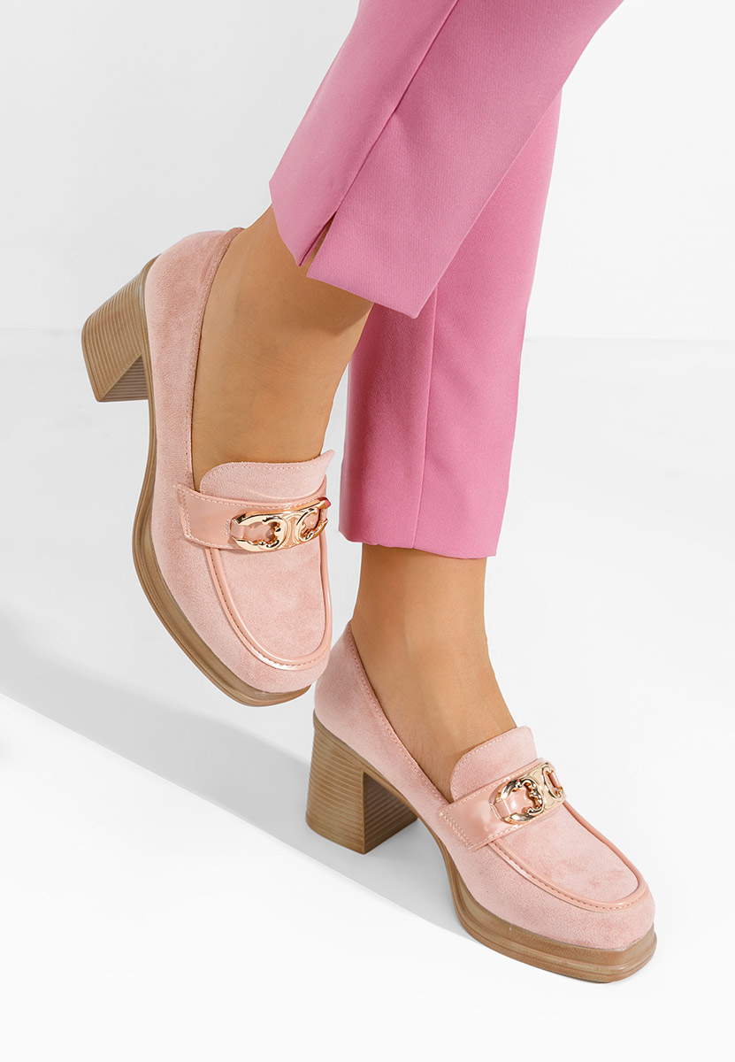 Mocassins à talon roses Lauritta