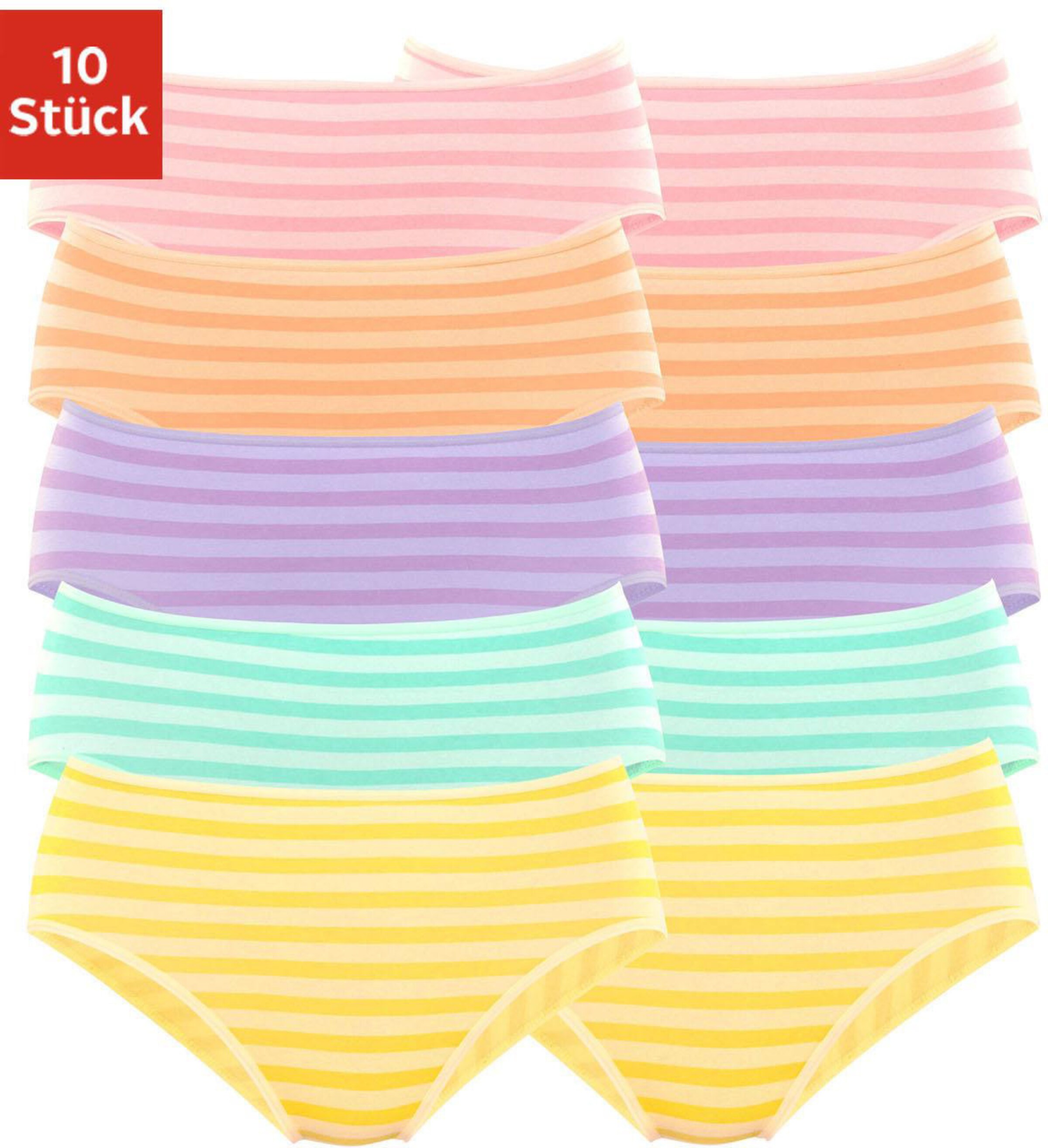 petite fleur Jazz-Pants Slips in gestreift-lila, gelb, grün, orange, rosa