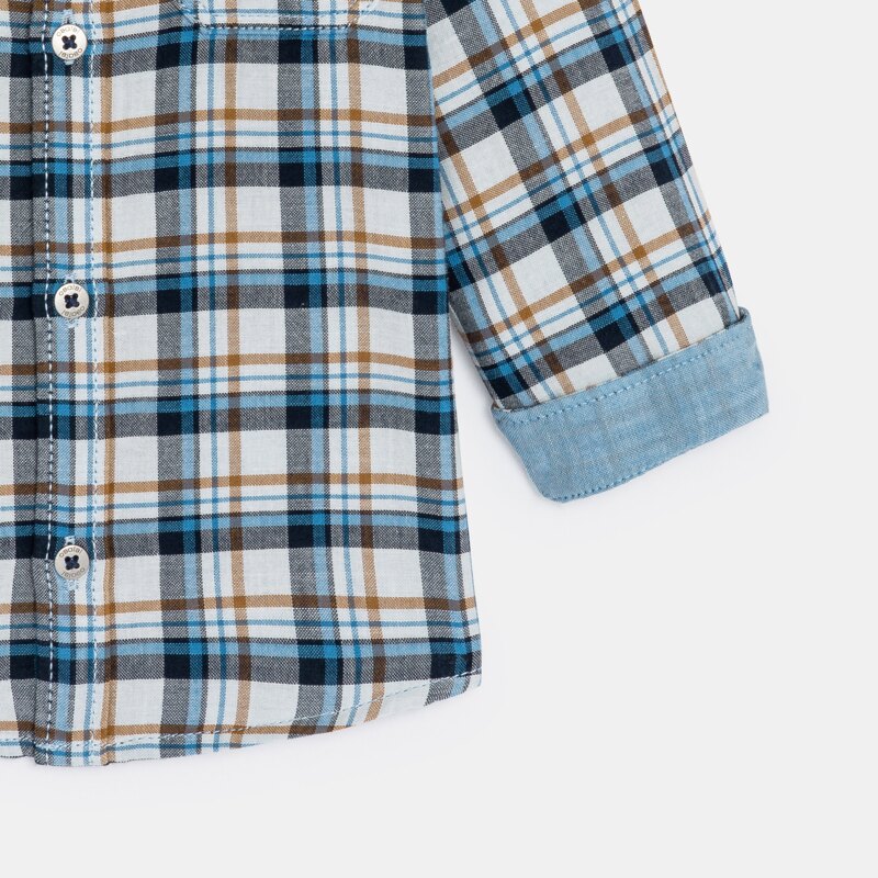 Chemise à carreaux bleu bébé garçon Bleu