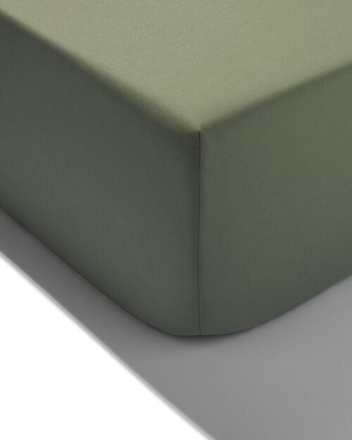drap-housse coton doux 180x220 vert