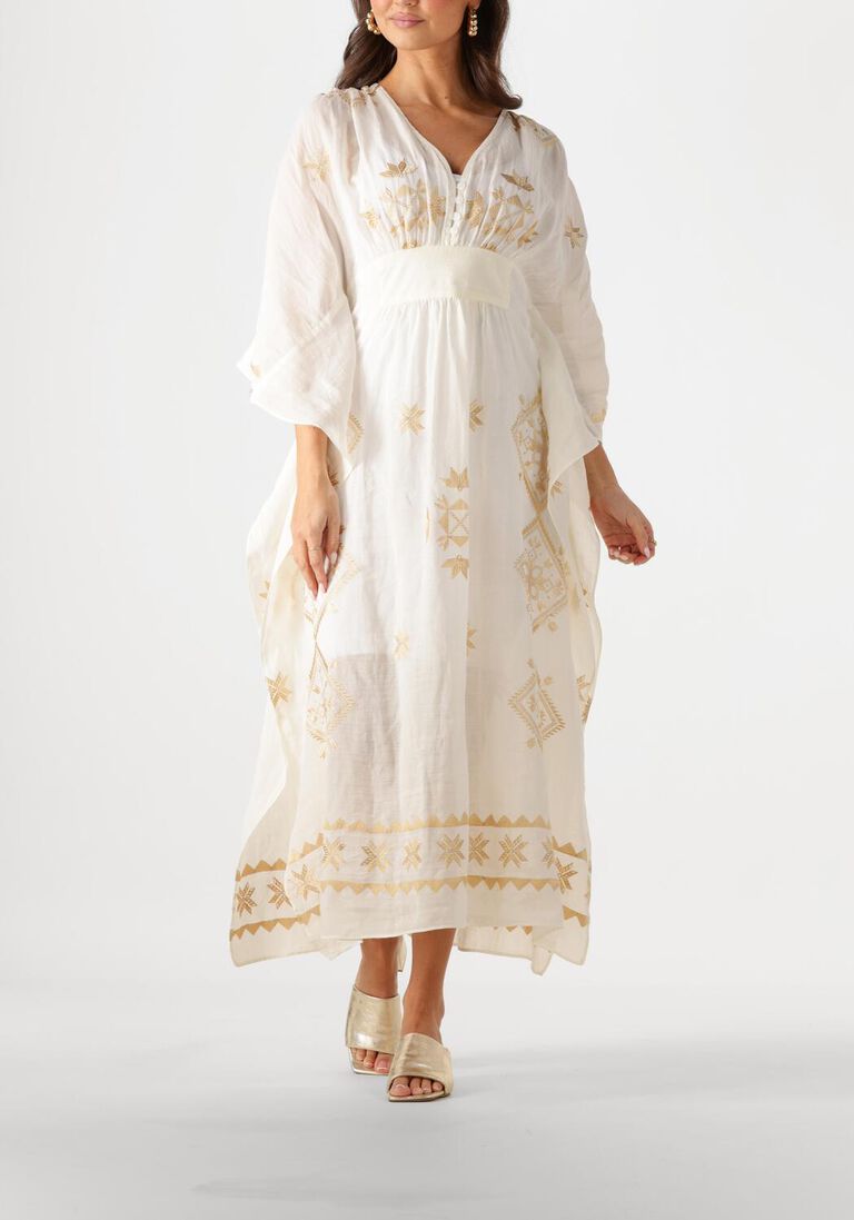 beige greek archaic kori maxi jurk 430511