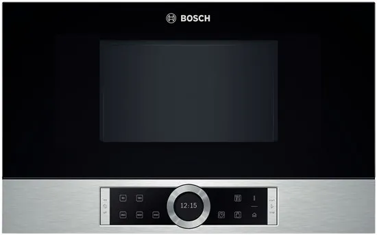 Bosch Serie | 8 BFR634GS1 - Mikrobølgeovn - til indbygning - 21 liter - 900 W - rustfrit stål