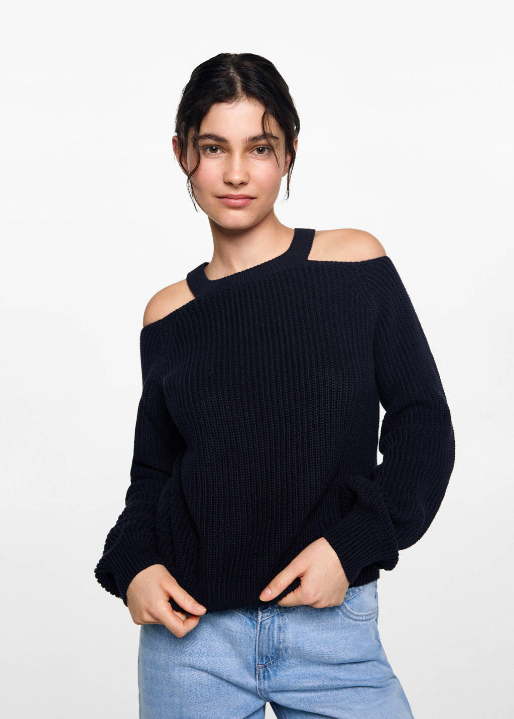 MANGO TEEN gebreide trui donkerblauw