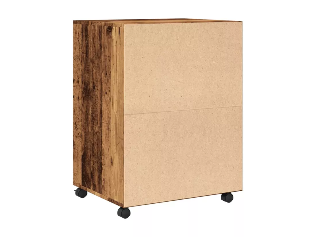 Armoire à roulettes vieux bois 60x48x81 cm bois d'ingénierie
