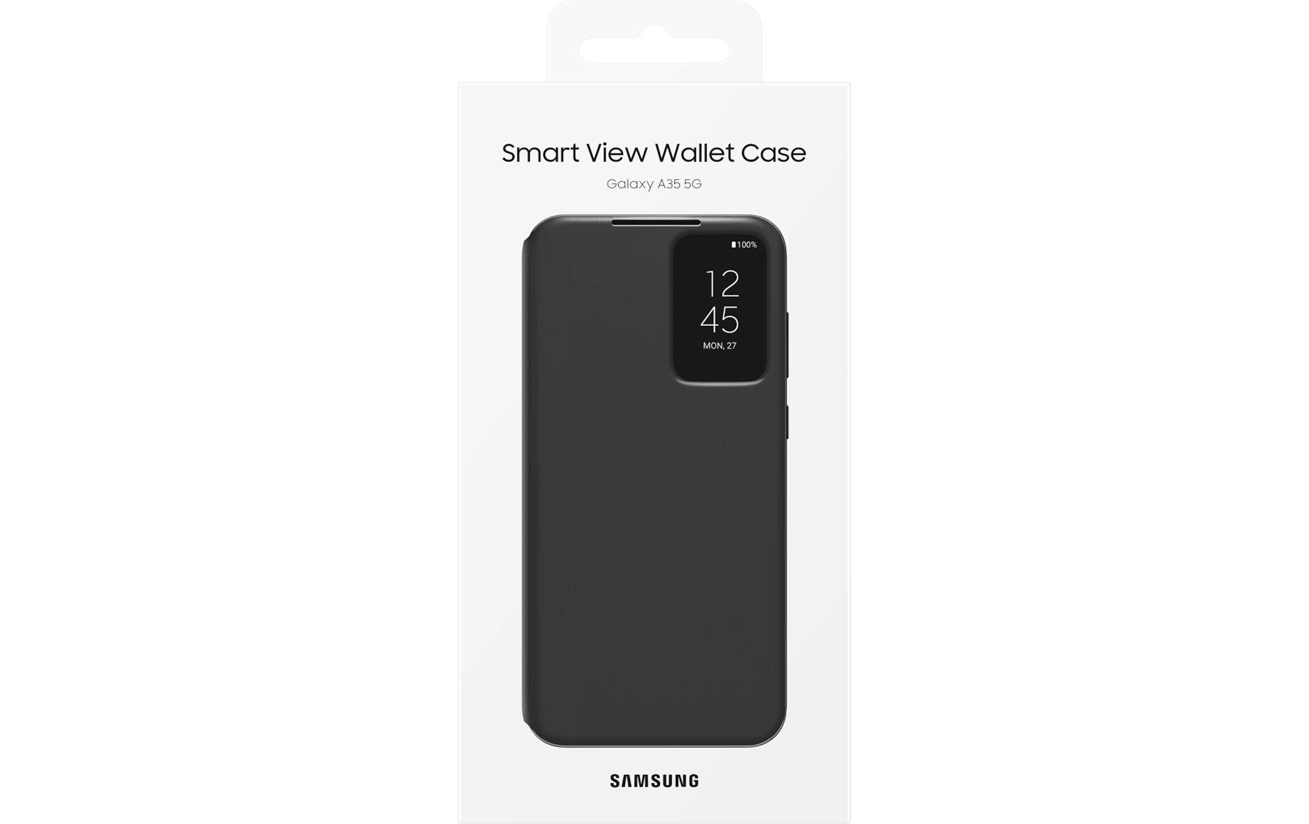 Book Cover Smart View Galaxy A35 5G SchwarzSchutzhülle mit Sichtfenster für das Samsung Galaxy A35 5G