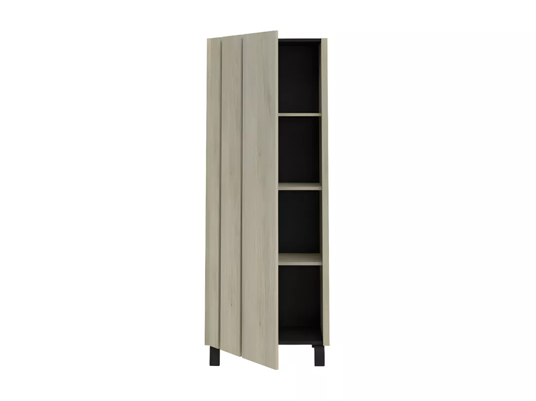 Armoire de salon 1 porte Chêne clair/Ardoise - FOREST