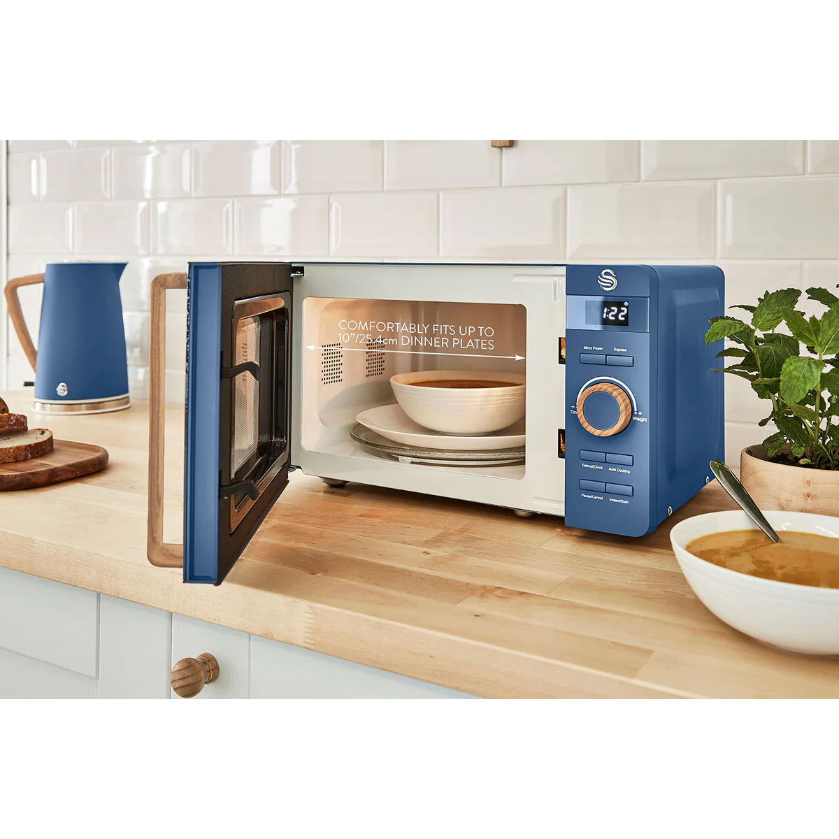 Micro-ondes Digital 20L Design Moderne Nordic 800 Bleu SM22036BLUNEU