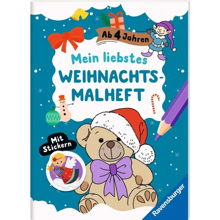 Ravensburger Mein liebstes Weihnachtsmalheft mit Stickern ab 4