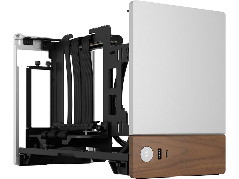 Fractal Design PC-Gehäuse Terra Silver Kompaktes Mini-ITX Gehäuse mit stilvoller, moderner Optik