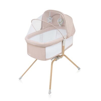 Lionelo Malin Evo Bedside Crib, Beige Natural