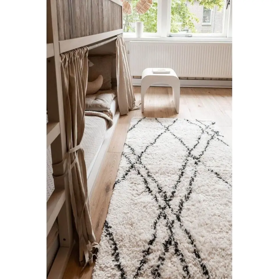 Interieur05 berber vloerkleed Allure wit/beige/zwart - 170 x 120 cm